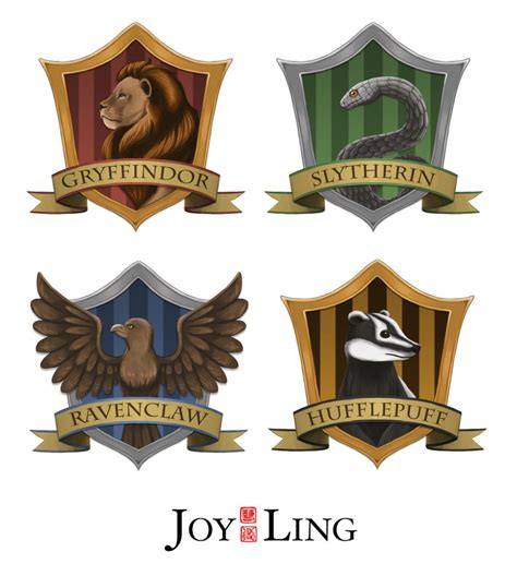 Hogwarts House Crests by jcling on DeviantArt | Hogwarts houses crests, Hogwarts, Hogwarts houses