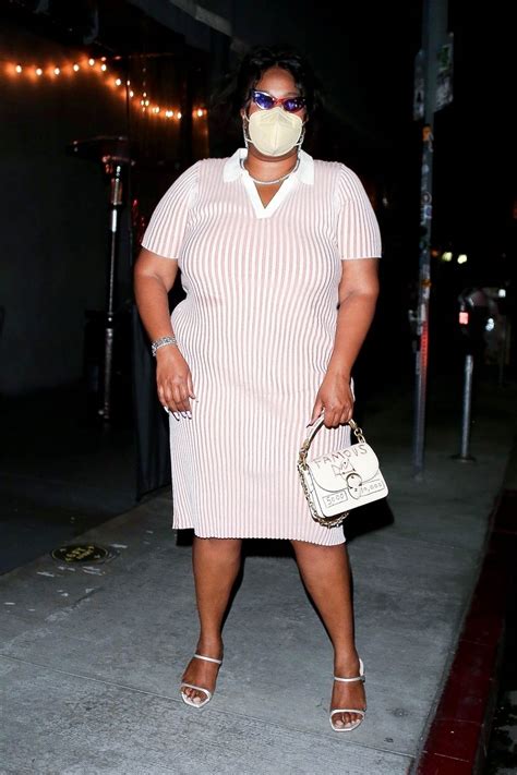 Lizzo In A Pink And White Striped Dress At Crossroads Kitchen In La 04132021 • Celebmafia