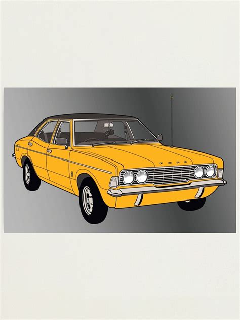 1972 Ford Cortina TC Mark III GXL Amber Paint Fan Art Vector