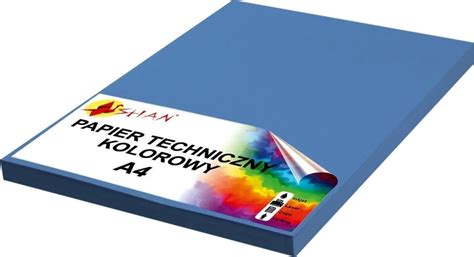 Shan Papier Techniczny A4 160G Niebieski Ciemny 50 Arkuszy Ceny I