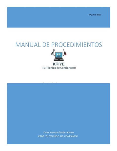 Manual De Procedimientos Pdf