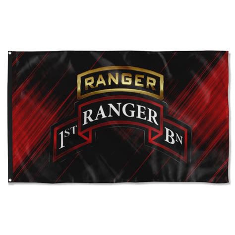 Cayyon 1st Ranger Battalion Tabbed Scroll Flag 3x5feet Military Banner