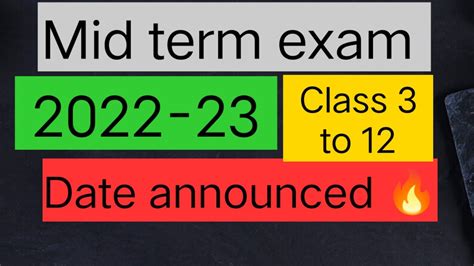 Mid Term Exam Date Announced Class To Date Sheet Mid