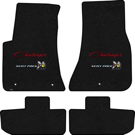 Fits 2008 2010 Dodge Challenger 4pc Ebony Black Front And Rear Floor Mats With Srt 8