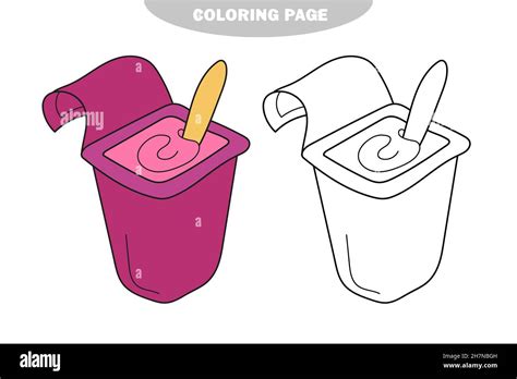 Semplice Pagina Da Colorare Yogurt Divertente Da Colorare Il Libro Da