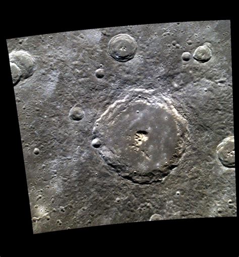 Mercury orbiter captures crater in colour – Astronomy Now