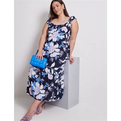 Buy Autograph Plus Size Womens Maxi Dress Blue Summer Floral A