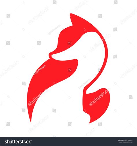 Sitting Red Fox Side View Symbol Stock Vector Royalty Free 1982344316