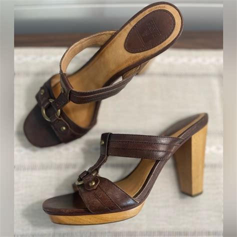 Frye Shoes Frye Gerry Slide Wood Heel 9m Poshmark