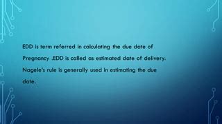 Edd Calculation Techniques Ppt