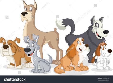 Group Cartoon Dogs Cute Pets Stock Vector (Royalty Free) 697928134 | Shutterstock