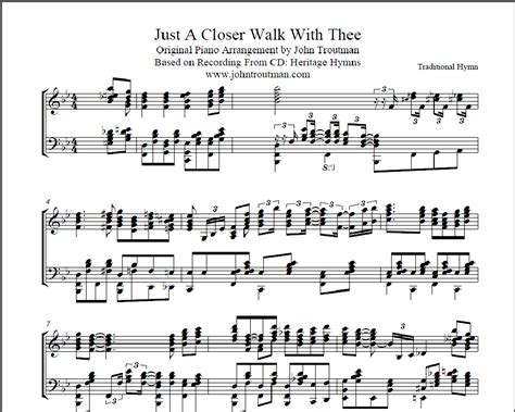 Just A Closer Walk With Thee Piano Sheet Music Pdf Includes Audio