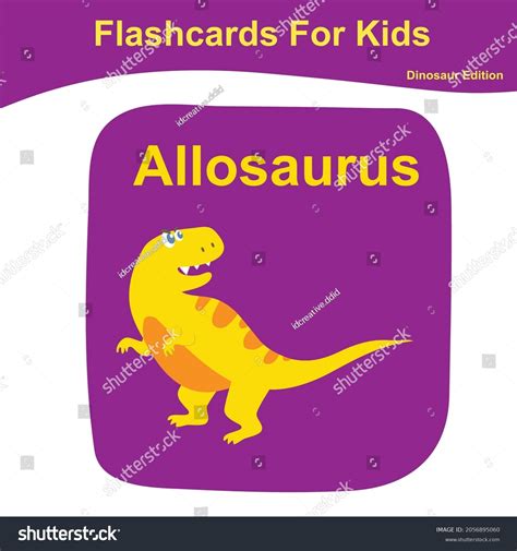 Dinosaur Flashcard Collections Dinosaur Educational Printable Stock ...