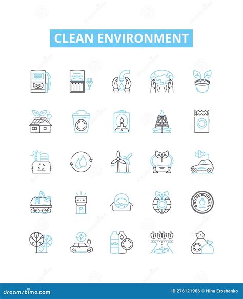 Clean Environment Vector Line Icons Set Environment Cleanliness Pollution Conservation