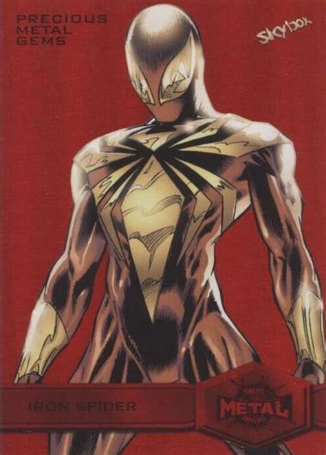 Iron Spider 2021 Skybox Marvel Metal Universe Spider Man 137 Precious Metal Gems Red High