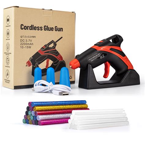 Beirui Cordless Hot Glue Gun 1 Min Preheating 10 Min Automatic Power Off Wireless Melt Glue Gun