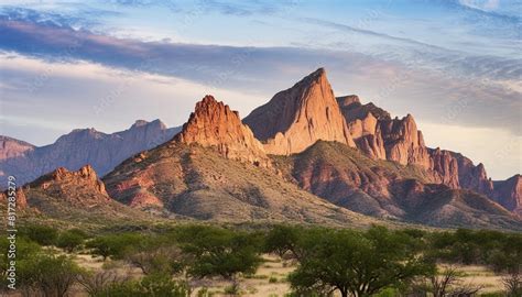 Texas Mountain Desert Landscape A Backdrop Of Rugged Mountains And