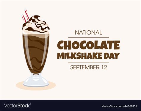 National Chocolate Milkshake Day Poster Royalty Free Vector