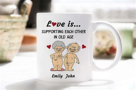 Love Is Supporting Each Other In Old Age Couple Coffee Mug Funny