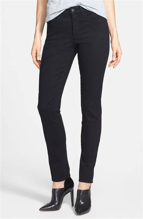 Nydj Ami Stretch Denim Skinny Jeans Black Regular And Petite