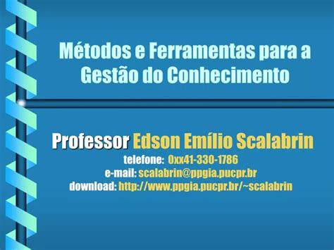 PPT Métodos e Ferramentas para a Gestão do Conhecimento PowerPoint