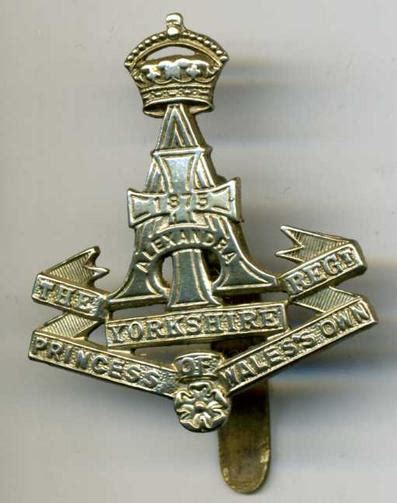 Alexandra Princess Of Wales Own Yorkshire Regt Cap Badge Marway