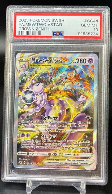 Pokemon Tcg Mewtwo Vstar Full Art Crown Zenith Gg Gg Psa Ebay