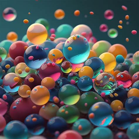 Premium Ai Image A Close Up Of A Bunch Of Colorful Bubbles Floating In The Air Generative Ai