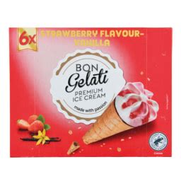 Multipromos Bon Gelati Gelado Cone De Baunilha Chocolate Morango