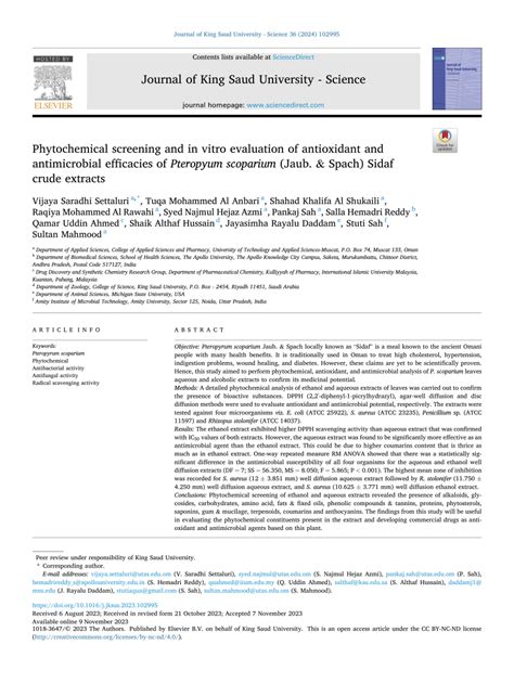 PDF Phytochemical Screening And In Vitro Evaluation Of Antioxidant