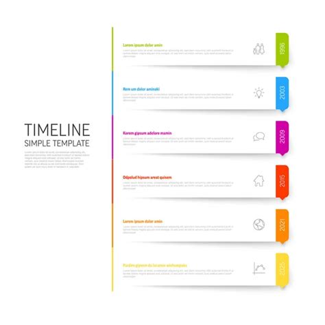 Vector Infograf A Simple Plantilla De L Nea De Tiempo Vertical Con