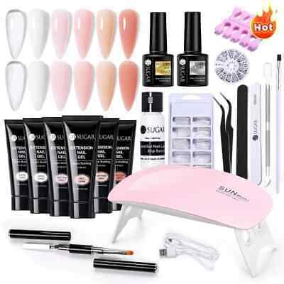 New Extension Nail Gel Set 6W UV LED Lamp Full Manicure Set Nail Kit