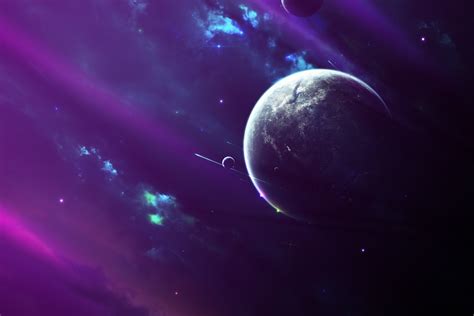 space art, purple, space, artwork, digital art, planet, HD Wallpaper ...