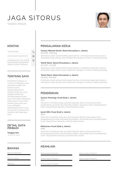 Contoh Cv Teknik Mesin Tips Menulis Resume Yang Jitu