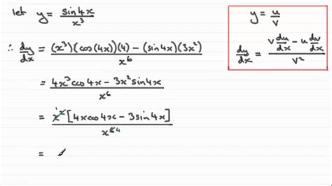 Differentiation Quotient Rule Edexcel Core Maths C3 January 2012