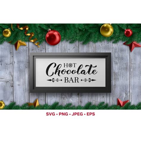 Hot chocolate bar. Christmas sign SVG. Retro holidays sign - Inspire Uplift