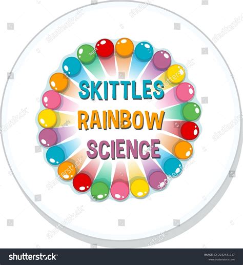 Skittles Rainbow Science Experiment Illustration Stock Vector (Royalty