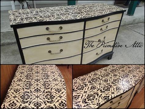 Stenciled Dresser Top By The Primitive Attic Alhambra Modern Masters