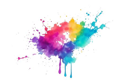 Rainbow Paint Splatter Brush Stroke Graphic By Pixeness Creative Fabrica