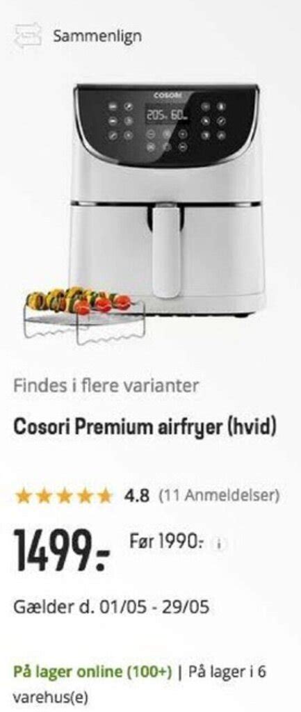 Cosori Premium Airfryer Hvid Tilbud Hos Elgiganten