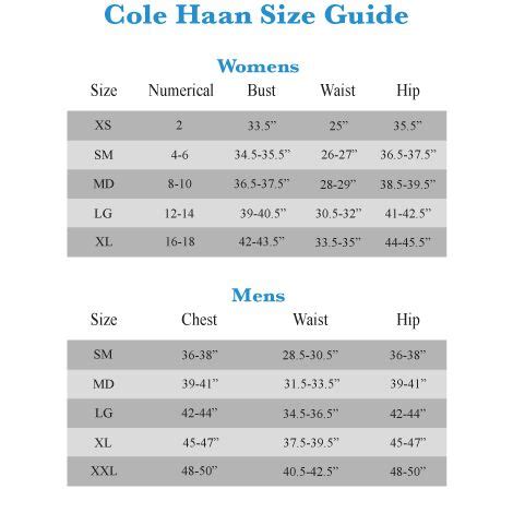 Cole Haan Men Overcoat Size Chart