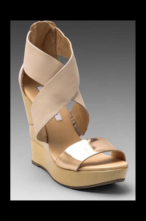 Diane Von Furstenberg Opal Wedge In Rose Gold Pumice REVOLVE