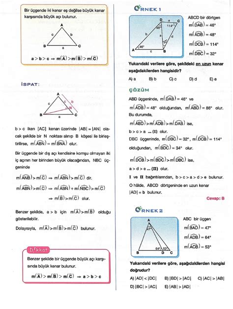 Gende A I Kenar Ba Intilari Konu Anlatimi Matematik Kitap Z Mleri