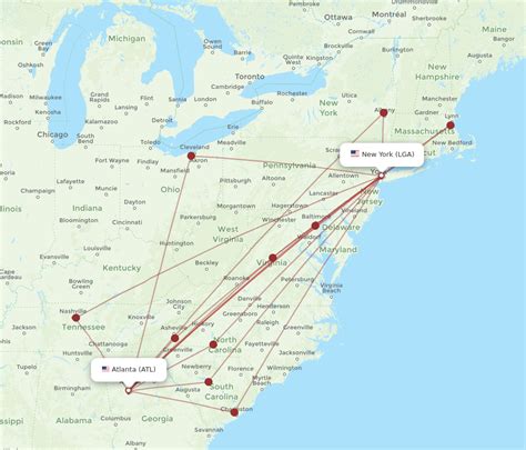 All Flight Routes From Atlanta To New York Atl To Lga Flight Routes