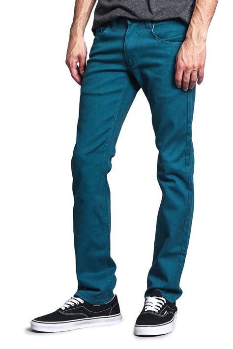 Victorious Mens Slim Fit Colored Denim Jeans Stretch Pants Gs21 Free Ship Ebay