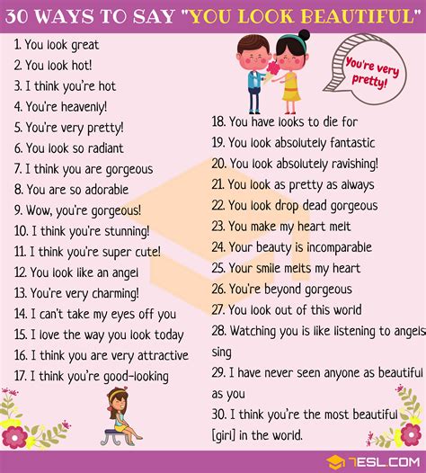 You Look Beautiful 50 Ways To Say You Are Beautiful In English Artofit
