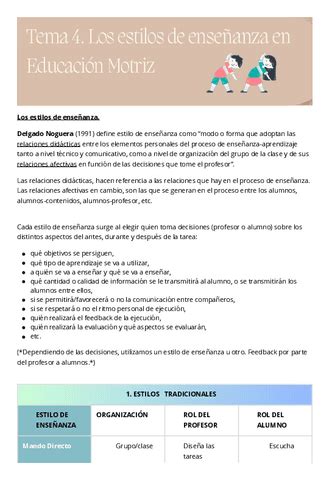 Tema Los Estilos De Ensenanza Pdf