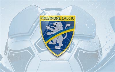 Download Frosinone glossy logo, 4K, blue football background, Serie B ...