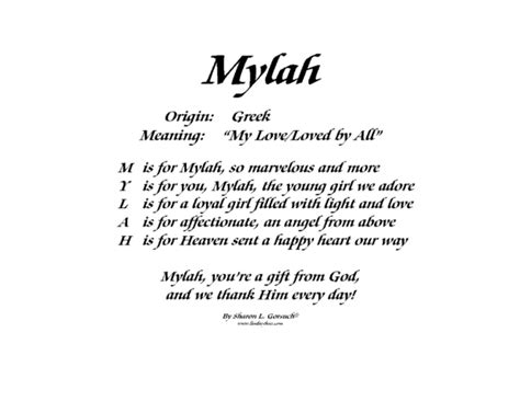 meaning  mylah lindseyboo
