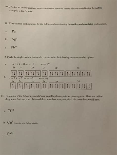 Solved Give The Set Of Four Quantum Numbers That Could Chegg